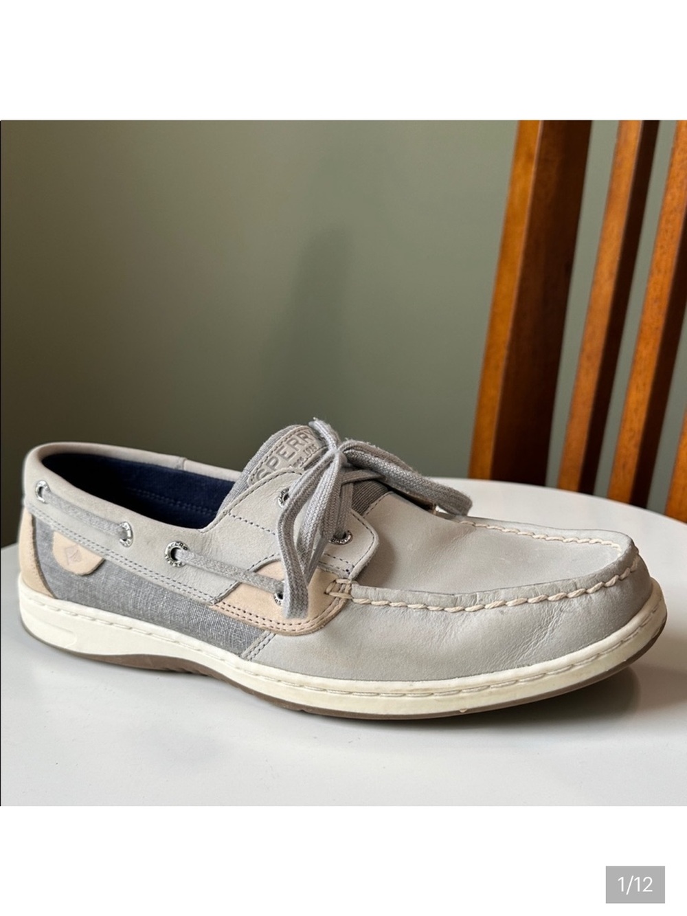 Sperry STS 83598 Women's Boat Shoe Leather size 10 Bluefish 2-Eye Boat Shoe